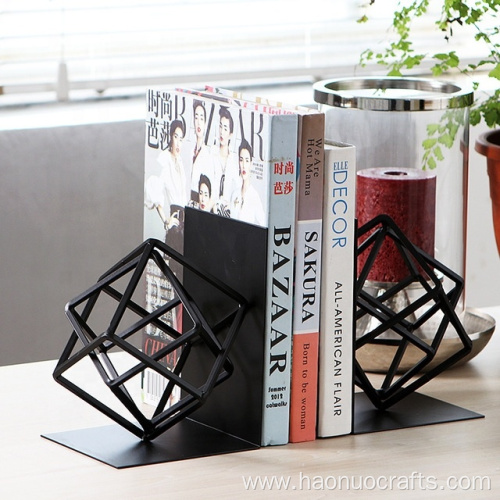 Book stopper creative geometry bookcase ironwork bookshelf